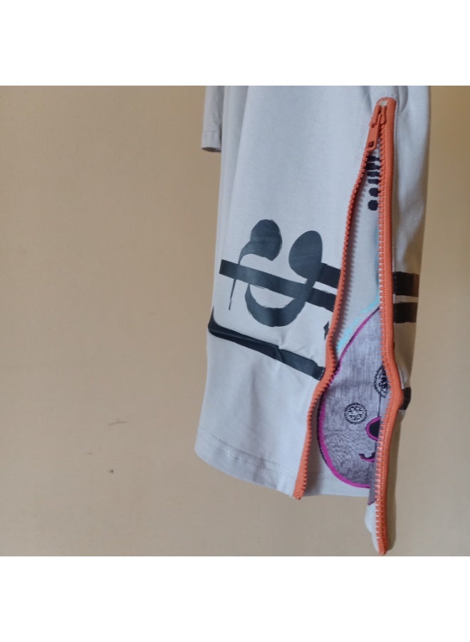 NAS Fe Youm We Lela Unisex Oversized SS T-Shirt - Grey - Image 2